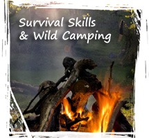 Survival skills wild camping with blue ocean