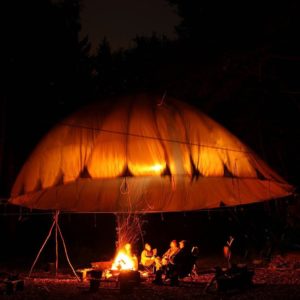 Wild camping under canopy